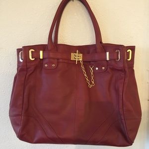 Rachel Zoe Red Leather Hand Bag